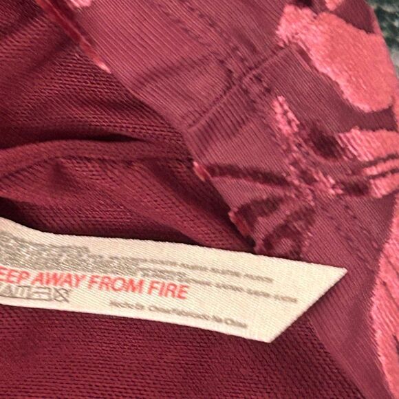 Free People Lotta Love Slip Dress Small Burgundy Red Velvet Burnout Floral Mini - Picture 7 of 14